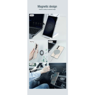 Pancéřové pouzdro Nillkin Nature Pro s magnetickým kroužkem pro Samsung Galaxy S24 Ultra - bílé