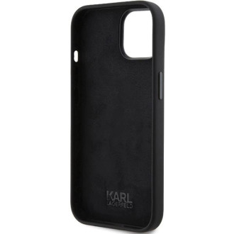 Karl Lagerfeld silikonové pouzdro na hlavu Karl&amp;Choupette pro iPhone 15 Plus / 14 Plus - černé