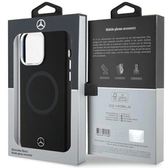 Pouzdro Mercedes Silicone Bicolor MagSafe pro iPhone 15 Pro - černé