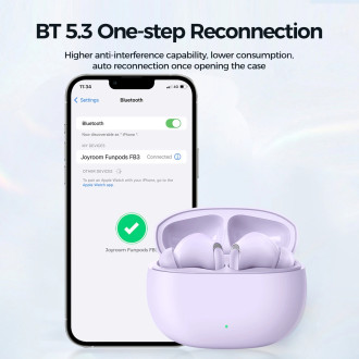 Bezdrátová sluchátka TWS Joyroom Funpods Series JR-FB3 Bluetooth 5.3 – fialová