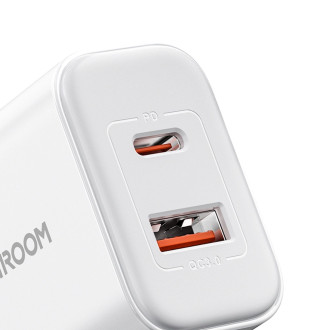 EU Joyroom JR-TCF05 20W USB-A USB-C nabíječka + USB-C kabel – bílá