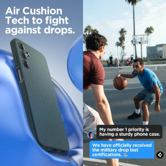 Pouzdro Spigen Liquid Air pro Samsung Galaxy A15 4G / 5G - tmavě zelené