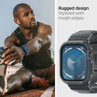 Pouzdro Spigen Rugged Armor Pro pro Apple Watch 4 / 5 / 6 / 7 / 8 / 9 / SE (44 / 45 mm) – tmavě šedé