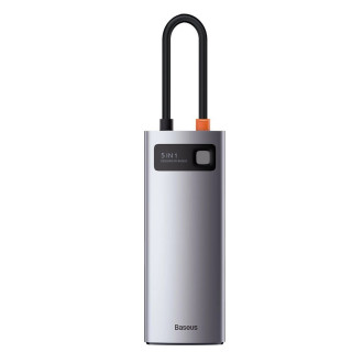 Baseus Metal Gleam Series 5-in-1 Multifunctional HUB USB Type C - USB Type C Power Delivery 100 W / HDMI 4K 30 Hz / 3x USB 3.2 Gen 1 (CAHUB-CX0G)