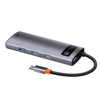 Baseus Metal Gleam Series 5-in-1 Multifunctional HUB USB Type C - USB Type C Power Delivery 100 W / HDMI 4K 30 Hz / 3x USB 3.2 Gen 1 (CAHUB-CX0G)