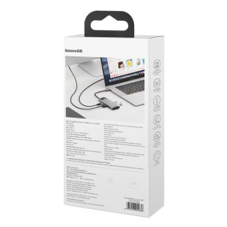 Baseus Metal Gleam Series 5-in-1 Multifunctional HUB USB Type C - USB Type C Power Delivery 100 W / HDMI 4K 30 Hz / 3x USB 3.2 Gen 1 (CAHUB-CX0G)