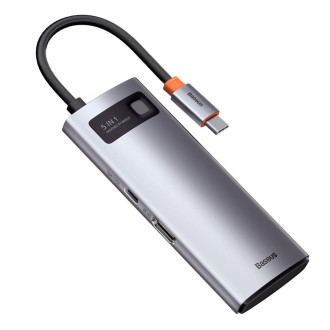 Baseus Metal Gleam Series 5-in-1 Multifunctional HUB USB Type C - USB Type C Power Delivery 100 W / HDMI 4K 30 Hz / 3x USB 3.2 Gen 1 (CAHUB-CX0G)