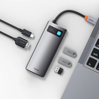 Baseus Metal Gleam Series 5-in-1 Multifunctional HUB USB Type C - USB Type C Power Delivery 100 W / HDMI 4K 30 Hz / 3x USB 3.2 Gen 1 (CAHUB-CX0G)