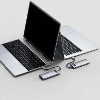 Baseus Metal Gleam Series 5-in-1 Multifunctional HUB USB Type C - USB Type C Power Delivery 100 W / HDMI 4K 30 Hz / 3x USB 3.2 Gen 1 (CAHUB-CX0G)