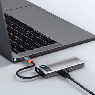 Baseus Metal Gleam Series 5-in-1 Multifunctional HUB USB Type C - USB Type C Power Delivery 100 W / HDMI 4K 30 Hz / 3x USB 3.2 Gen 1 (CAHUB-CX0G)