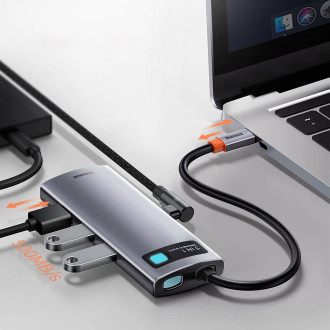 Baseus Metal Gleam Series 5-in-1 Multifunctional HUB USB Type C - USB Type C Power Delivery 100 W / HDMI 4K 30 Hz / 3x USB 3.2 Gen 1 (CAHUB-CX0G)