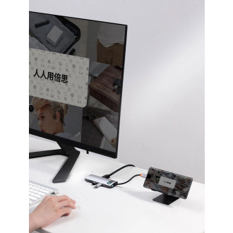 Baseus Metal Gleam Series 5-in-1 Multifunctional HUB USB Type C - USB Type C Power Delivery 100 W / HDMI 4K 30 Hz / 3x USB 3.2 Gen 1 (CAHUB-CX0G)