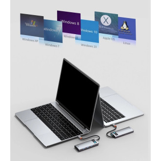 Baseus Metal Gleam Series 5-in-1 Multifunctional HUB USB Type C - USB Type C Power Delivery 100 W / HDMI 4K 30 Hz / 3x USB 3.2 Gen 1 (CAHUB-CX0G)