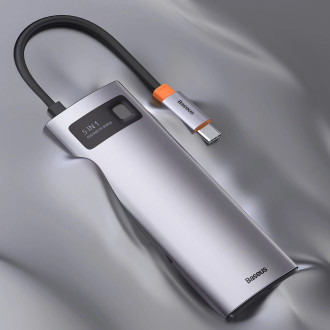 Baseus Metal Gleam Series 5-in-1 Multifunctional HUB USB Type C - USB Type C Power Delivery 100 W / HDMI 4K 30 Hz / 3x USB 3.2 Gen 1 (CAHUB-CX0G)