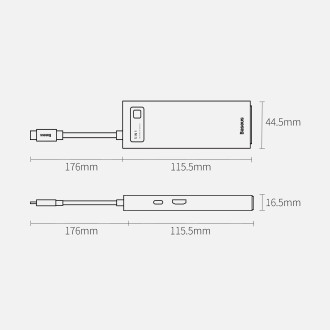 Baseus Metal Gleam Series 5-in-1 Multifunctional HUB USB Type C - USB Type C Power Delivery 100 W / HDMI 4K 30 Hz / 3x USB 3.2 Gen 1 (CAHUB-CX0G)