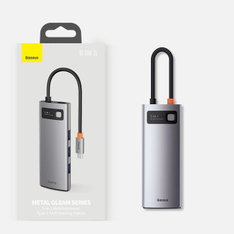 Baseus Metal Gleam Series 5-in-1 Multifunctional HUB USB Type C - USB Type C Power Delivery 100 W / HDMI 4K 30 Hz / 3x USB 3.2 Gen 1 (CAHUB-CX0G)