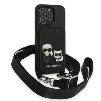 Karl Lagerfeld KLHCP13LSAKCHSK iPhone 13 Pro / 13 6,1&quot; pevné pouzdro Saffiano Karl &amp; Choupette Embossed