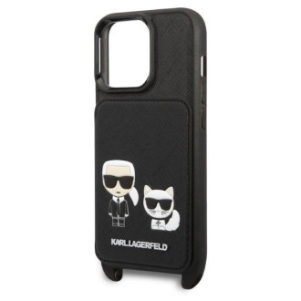 Karl Lagerfeld KLHCP13LSAKCHSK iPhone 13 Pro / 13 6,1&quot; pevné pouzdro Saffiano Karl &amp; Choupette Embossed