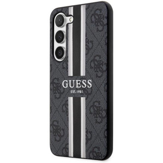 Guess GUHCS23MP4RPSK S23+ S916 černo/černé pevné pouzdro 4G Printed Stripe