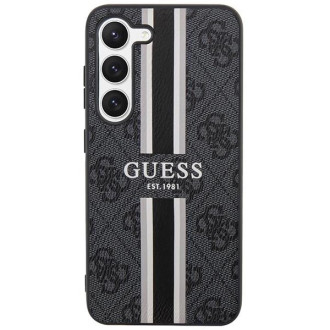 Guess GUHCS23MP4RPSK S23+ S916 černo/černé pevné pouzdro 4G Printed Stripe