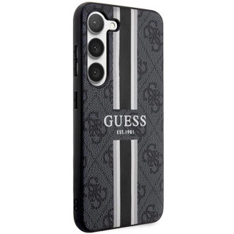 Guess GUHCS23MP4RPSK S23+ S916 černo/černé pevné pouzdro 4G Printed Stripe