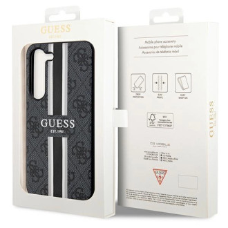 Guess GUHCS23MP4RPSK S23+ S916 černo/černé pevné pouzdro 4G Printed Stripe