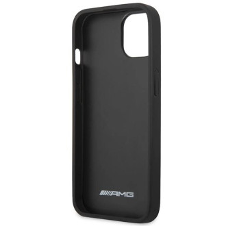AMG AMHCP13MDEBK iPhone 13 6,1" černý/černý pevný obal kůže a karbonové červené prošívání