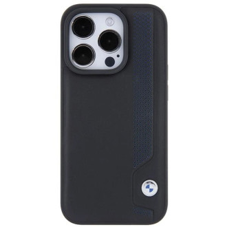 BMW Kožené pouzdro Blue Dots pro iPhone 15 Pro - černé