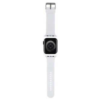 Karl Lagerfeld 3D gumový chupette pásek na hlavu pro Apple Watch 42/44/45/49 mm – bílý