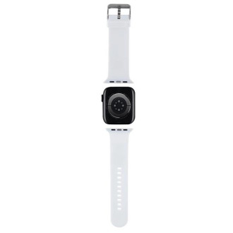 Karl Lagerfeld 3D Gumový řemínek Karl&Choupette Heads pro Apple Watch 42/44/45/49 mm - bílý