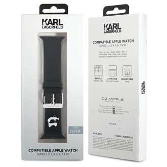 Karl Lagerfeld 3D gumový pásek na hlavu pro Apple Watch 38/40/41 mm – černý