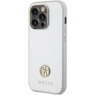 Pouzdro Guess Strass Metal Logo pro iPhone 15 Pro - stříbrné