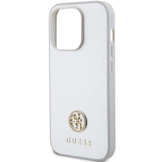 Pouzdro Guess Strass Metal Logo pro iPhone 15 Pro - stříbrné