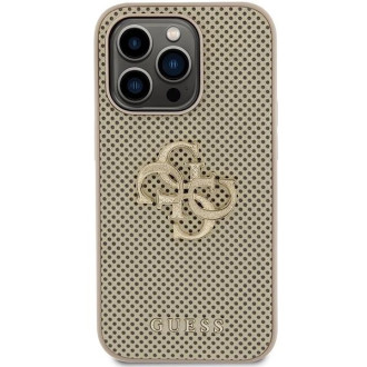 Guess Perforated 4G Glitter pouzdro pro iPhone 15 Pro - zlaté