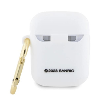 Hello Kitty silikonové pouzdro 3D Kitty Head pro AirPods 1/2 - bílé