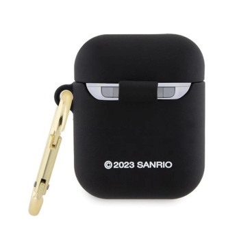 Silikonové pouzdro Hello Kitty 3D Kitty Head pro AirPods 1/2 - černé