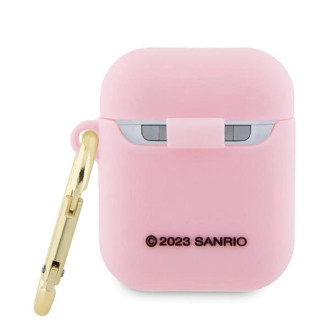Hello Kitty silikonové pouzdro 3D Kitty Head pro AirPods 1/2 - růžové