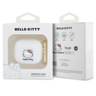 Silikonové pouzdro Hello Kitty 3D Kitty Head pro AirPods 3 - bílé