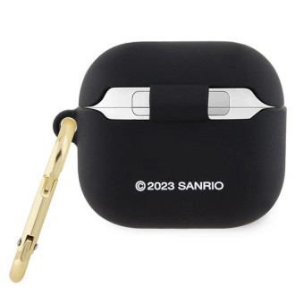 Silikonové pouzdro Hello Kitty 3D Kitty Head pro AirPods 3 - černé