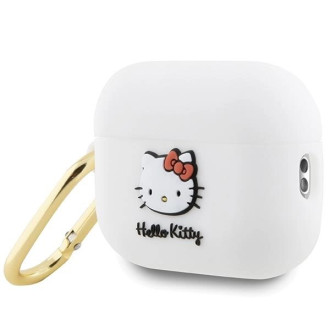 Silikonové pouzdro Hello Kitty 3D Kitty Head pro AirPods Pro 2 (2022/2023) – bílé