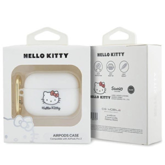 Silikonové pouzdro Hello Kitty 3D Kitty Head pro AirPods Pro 2 (2022/2023) – bílé