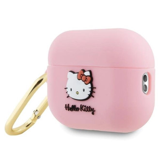 Silikonové pouzdro Hello Kitty 3D Kitty Head pro AirPods Pro 2 (2022/2023) - růžové