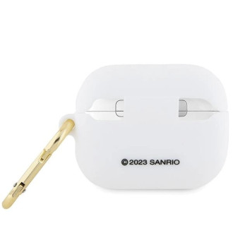 Silikonové pouzdro Hello Kitty 3D Kitty Head pro AirPods Pro - bílé