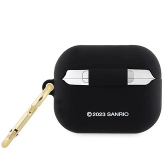 Silikonové pouzdro Hello Kitty 3D Kitty Head pro AirPods Pro - černé
