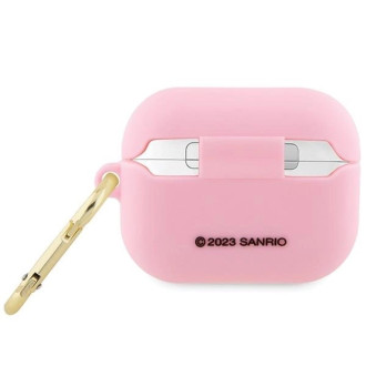Silikonové pouzdro Hello Kitty 3D Kitty Head pro AirPods Pro - růžové