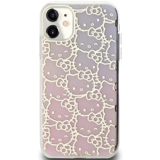 Pouzdro Hello Kitty IML Gradient Electrop Crowded Kitty na hlavu pro iPhone 11 / Xr – růžové