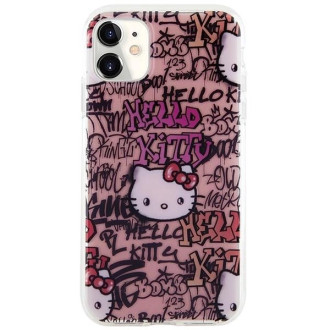Pouzdro Hello Kitty IML Tags Graffiti pro iPhone 11 / Xr - růžové