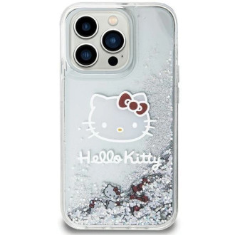 Pouzdro na hlavu Hello Kitty Liquid Glitter Charms Kitty pro iPhone 11 / Xr - stříbrné