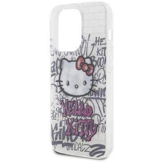 Pouzdro Hello Kitty IML Kitty On Bricks Graffiti pro iPhone 13 Pro / 13 - bílé