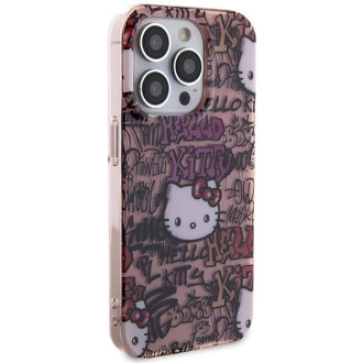 Pouzdro Hello Kitty IML Tags Graffiti pro iPhone 13 Pro / 13 - růžové